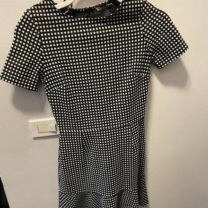 Aqua Ruffle Hem Gingham Dress